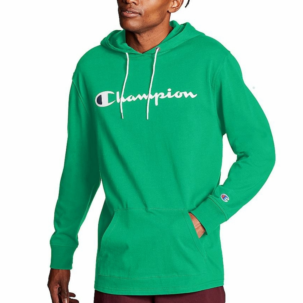 Men's Champion Green Hoodie 100% Cotton Soft And Breathable